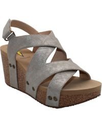 Volatile - Tory Crisscross Wedge Sandal - Lyst