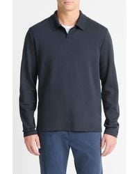 Vince - Milano Stitch Johnny Collar Long Sleeve Polo - Lyst