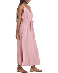 Splendid - Loretta Dobby Stripe Linen Blend Maxi Dress - Lyst