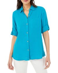 Foxcroft - Tamara Gauze Button-up Shirt - Lyst