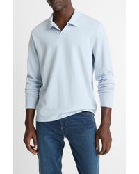 Vince - Milano Stitch Johnny Collar Long Sleeve Polo - Lyst