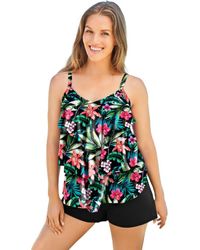 Swim 365 - Longer-Length Tiered-Ruffle Tankini Top - Lyst