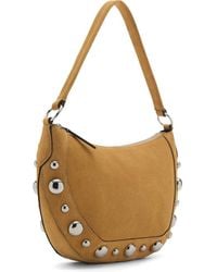 Mango - Studded Suede Shoulder Bag - Lyst