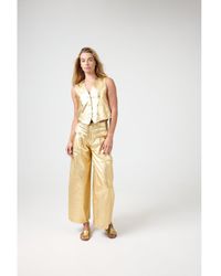 Lanhtropy - Culotte Metallic Linen Pant - Lyst