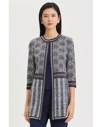 Ming Wang - Multi Pattern Jacquard Knit Jacket - Lyst