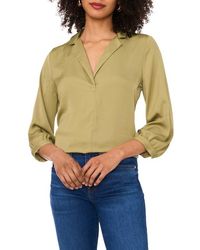 Vince Camuto - Notch Collar Crepe Top - Lyst