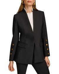 Donna Karan - Sleeve Button Detail Shawl Collar Jacket - Lyst