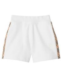 Burberry - Check Trim Cotton Shorts - Lyst