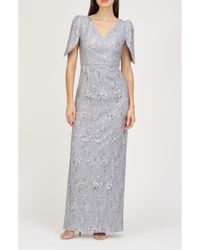JS Collections - Elena Floral Embroidered Column Gown - Lyst