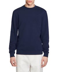 Sandro - Easy Glossy Flower Cotton Graphic Sweatshirt - Lyst