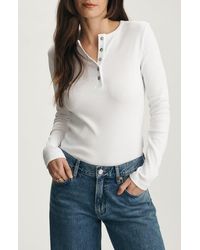 Mavi - Stretch Cotton Rib Henley - Lyst