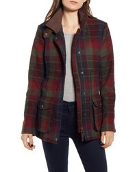 Joules Wool Blend Tweed Field Coat - Red