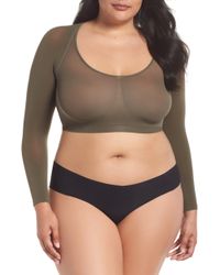 spanx sheer fashion mesh crop top