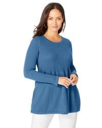 Jessica London - Ribbed Baby Doll Tunic Sweater - Lyst