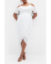 City Chic - Flirtation Ruffle Off The Shoulder Cocktail Dress - Lyst
