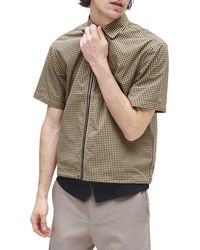 Rag & Bone - Noah Gingham Short Sleeve Nylon Zip-up Shirt - Lyst