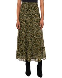Vince Camuto - V-Print Georgette Tiered Skirt - Lyst