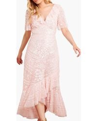 Needle & Thread - Anais Sequin Frill Ankle Gown - Lyst