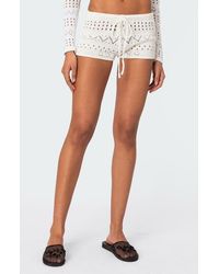 Edikted - Betsy Drawstring Knit Cover-Up Shorts - Lyst