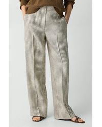 Theory - Check Linen Blend Pants - Lyst