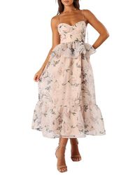 Petal & Pup - Kennie Floral Print Midi Dress - Lyst