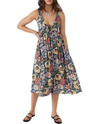 O'neill Sportswear - Issy Floral Midi Dress - Lyst