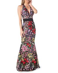 Dress the Population - Camden Embroidered Floral Mermaid Gown - Lyst
