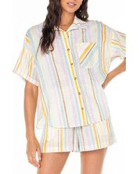 Roxy - Beach Nostalgia Stripe Camp Shirt - Lyst