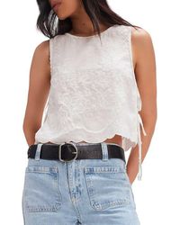 Free People - Faded Gardens Embroidered Cotton Tank - Lyst