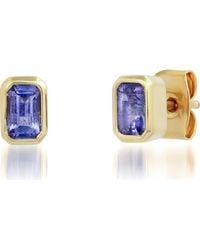 Elliot Young - 14K Knife Edge Gemstone Stud Earrings - Lyst