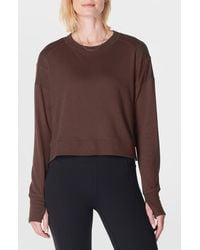 Sweaty Betty - After Class Cotton Blend Crop Sweatshirt - Lyst