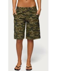 Edikted - Camo Print Denim Bermuda Shorts - Lyst