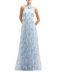 Dessy Collection - Floral Print Tulle Gown - Lyst