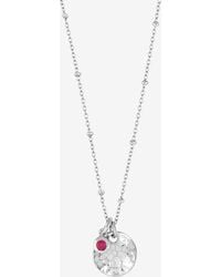 Dower & Hall - Hammered Disc & Ruby Array Necklace - Lyst
