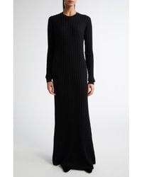 TOTEME - Long Sleeve Cable Knit Wool Merino Wool Sweater Dress - Lyst