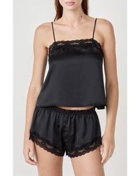 Etam - Attitude Lace Trim Satin Camisole - Lyst