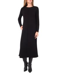 Vince Camuto - Exposed Center Seam Long Sleeve Midi Sweater Dress - Lyst
