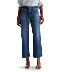 AG Jeans - Saige Stretch Raw Hem Crop Wide Leg Jeans - Lyst