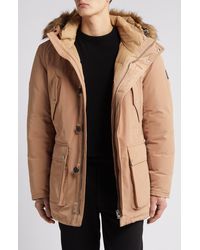 BOSS - Dadico Water Repellent Faux Fur Trim Down Hooded Parka - Lyst
