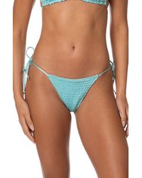 Maaji - Veil Sunflash Smocked Side Tie Bikini Bottoms - Lyst