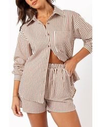 Petal & Pup - Kennie Stripe Cotton Blend Seersucker Button-Up Shirt - Lyst