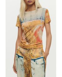 Desigual - Patchwork Pattern T-Shirt - Lyst