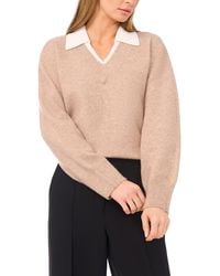 Halogen® - Contrast Collar Twofer Sweater - Lyst