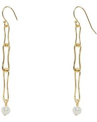 Argento Vivo Sterling Silver - Freshwater Pearl Linear Drop Earrings - Lyst
