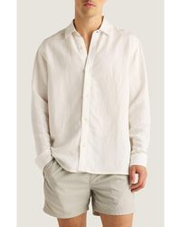AUTO-REPLY™ - Andrew Solid Linen Blend Button-Up Shirt - Lyst
