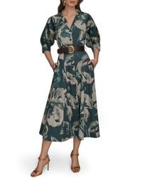 Donna Karan - Floral Shirt Dress - Lyst