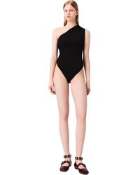 Maje - Asymmetric Bodysuit - Lyst