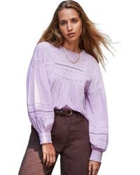 Ro&zo - Lace Insert Long Sleeve Blouse - Lyst