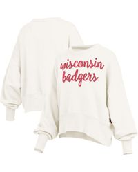 Pressbox - Wisconsin Badgers Oversized Chelsea Waist Length Pullover Sweatshirt - Lyst