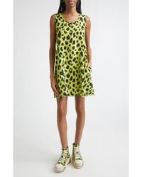 R13 - Sleeveless Cheetah Print Cupro Mini Slipdress - Lyst